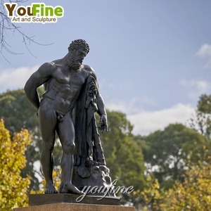 Estatua de Hércules de Bronce de Tamaño Real YouFine con Bate y Piel de León, Escultura Hecha a Mano de Mitología Griega para Jardín, Casa o Villa - Product Image 6