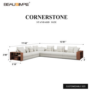 Tùy Chỉnh Hiện Đại Tối Giản L-Hình Dạng <span class=keywords><strong>Sofa</strong></span> Thiết Lập Cao-End Flexiforn Đầy Đủ Nhà Đồ Nội Thất Biệt Thự Hoàn Chỉnh Ý Couch Với Vải - Product Image 3