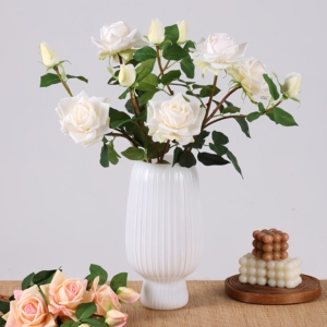 High Quality Real Touch Artificial Rose 2 Heads Red Latex Artificial Roses Flower Decorations For Home Wedding Party - Product Image 2