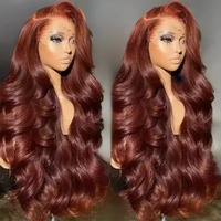 Perruques Lace Front Colorées en Cheveux Humains Vierges Brésiliens à Cuticules Alignées, Ondulées, Pré-Pluckées avec Baby Hair, Vente en Gros
