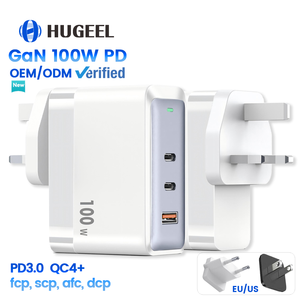 Cargador GaN Portátil de 100W con 3 Puertos USB C PD3.0, Adaptador Compacto Tipo C para <span class=keywords><strong>Xiaomi</strong></span>, Huawei, Laptop y Teléfono, Precio al por Mayor - Product Image 2