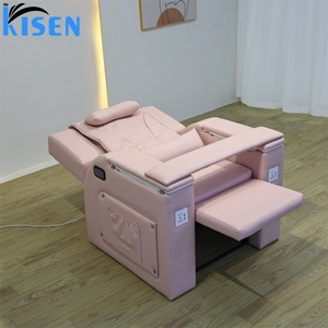 KISEN Pink Pedicure Chair with Electric Reclining Foot Bath Massage Spa Manicure Station No Plumbing Required Nail Beauty Salon - Product Image 4