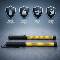 Corde de combat lestée portable sans fil avec poignées spirales antidérapantes pour entraînement complet du corps