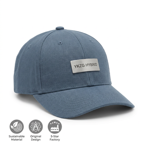 Casquette de baseball en lin écologique YKZG, tissu en chanvre durable, logo en métal, casquette minimaliste pour papa, casquette de soleil haut de gamme, Gorrasle - Product Image 1