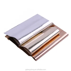 gold Lamb grain metal film PU leather gold silver Rose gold The color can be customized Metal film PU leather for shoes