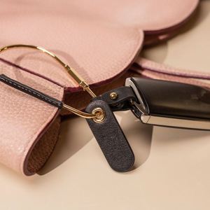 Pu Leather Keychain with Metal Carabiner Personalize Mini Tag for Car <b>Keys</b> <b>Bag</b> Charms Simple Practical Gift Idea for Her - Product Image 2