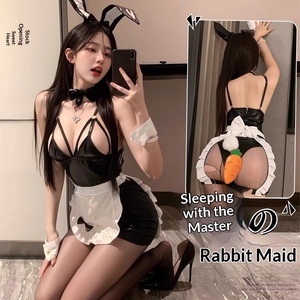 <span class=keywords><strong>Disfraz</strong></span> de Cosplay de Anime Sexy de Conejita para Celebridad de Internet, Uniforme de Sirvienta, Camisón con Detalles de Charol, Material de Poliéster, <span class=keywords><strong>Disfraz</strong></span> de <span class=keywords><strong>Cocinera</strong></span> - Product Image 1