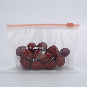 Customized reusable food frozen <b>storage</b> bag with pull loop <b>plastic</b> self sealing zipper bag - Product Image 6