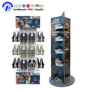 Présentoirs à chaussures en carton ondulé recyclable, présentoirs de comptoir en papier pour chaussures, organisateur pliable pour chaussures, étagère pour chaussures pour magasin - Product Image 1