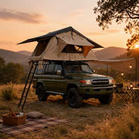 Tente de toit de SUV légère quatre saisons imperméable à double couche en alliage d'aluminium aéronautique 4x4 avec matelas épaissi pour camping