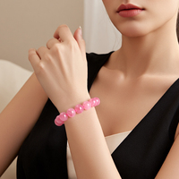 Bracelet en quartz rose naturel de Madagascar de qualité supérieure 7A de JD GEMS, bracelet populaire en perles de pierres précieuses naturelles de différentes tailles