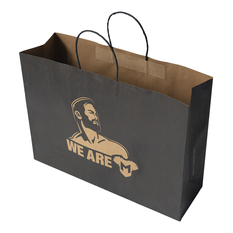 Wholesale Brown Kraft Paper Bag Accept Custom Printing Stock Gift Bag Fast Food Take Away Twisted Handle Shopping Bag