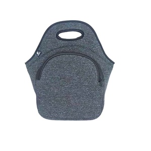 Insulated Neoprene Cooler Bag With Zipper Closure Portable Picnic Bag All Seasons Use Minimalist Style Gray Blue Black - Product Image 2