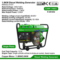 1.8KW Kleiner tragbarer Dieselmotor Power Elektrischer Schweiß maschinen generator 180A DC-Schweißer generator