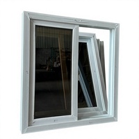 Weißes UPVC-Doppelschiebefenster mit Fliegengitter für Wohnprojekte, Direktlieferung ab Werk