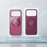 Étui de téléphone avec fenêtre pop-up magnétique IC en acrylique rigide de couleur haute transparence avec recharge sans fil et emballage pour iPhone 18 Pro Max