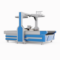Machine de découpe de cuir automatique efficace à couteau chaud et à couteau oscillant avec PLC Ruida, projecteur de pompe et table à vide