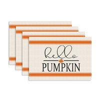Ensemble de sets de table à thème citrouille pour l'automne et Thanksgiving, napperons de table pour décoration de fête et repas de fêtes
