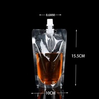 Pochettes souples transparentes en PET de 50 ml à 500 ml avec bec verseur pour bière, eau minérale, champagne, vodka