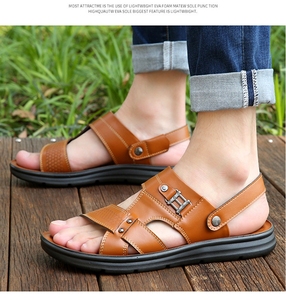 Sandalias Retro de Alta Calidad para Hombre, Nuevas Sandalias de Playa Casuales de Verano, Sandalias de Cuero, Pantuflas de Doble Uso, Arrastre Frio - Product Image 4