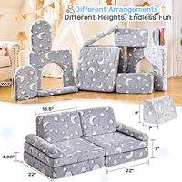 10 pièces Play-canapé gris éponge magnétique enfants lit de sol grand jeu doux modulaire enfants bébé jouer petit canapé maison enfants canapés ensemble