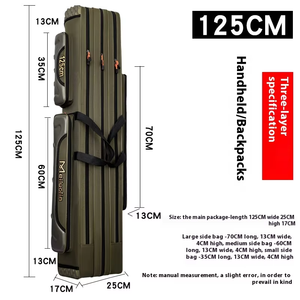 Sac à dos de pêche multifonctionnel imperméable vert avec sac d'équipement résistant à l'usure pour le stockage de canne à pêche et de canne à poisson - Product Image 2