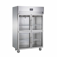 2~8 ℃   Réfrigérateur commercial vertical à 6 portes vitrées, refroidissement par air/refroidissement statique