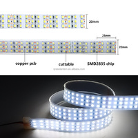 Lampu setrip Led SMD2835 Led 360 LEDs/M, lampu setrip Led dalam dan luar ruangan tahan air pencahayaan komersial Hotel rumah DC 12V 24V kecerahan tinggi