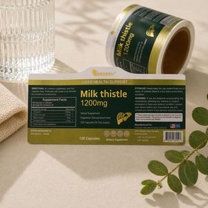 Étiquettes autocollantes rectangulaires en vinyle imperméable de luxe personnalisées pour l'emballage alimentaire, rouleau d'autocollants pour les flacons de produits pharmaceutiques - Product Image 1