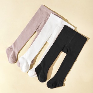 Wholesale Cotton Knit <strong>Burgundy</strong> Pure Color Baby <strong>Tights</strong> for Girls - Product Image 3