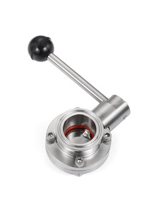 Dairy Food-grade Sanitary Quick Butterfly Valve SS 304 316 Stainless Steel Three-leaf Clamp Manual butterfly Valve - Product Image 2