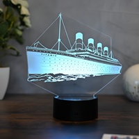 Lampe de nuit décorative 3D Lampe de nuit en acrylique pour la maison Chambre à coucher Fête Lampe de nuit en acrylique Cadeau pour enfants Expédition Éclairage intérieur intelligent