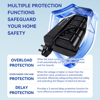 Multiprise stabilisatrice de tension 1,5 kVA 220 V, régulateur de protection contre les surtensions, facile à transporter, pour usage domestique