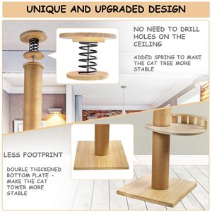 Grande Struttura per Gatti Petdom, Albero da Arrampicata Multilivello Moderno con Tiragraffi e Struttura da Soffitto - Product Image 3