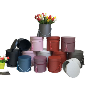 Yiwu factory wholesale custom high quality luxury gift hat round flower packaging gift box