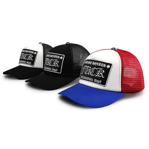 자수 패치 로고를 가진 고품질 주문 연약한 거품 5 패널 트럭 운전사 모자 메시 야구 트럭 운전사 모자 모자