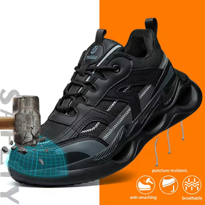 Chaussures de sécurité unisexes à lacets, respirantes, anti-perforation, anti-odeur, antidérapantes, résistantes à l'usure, avec embout en acier - Product Image 6