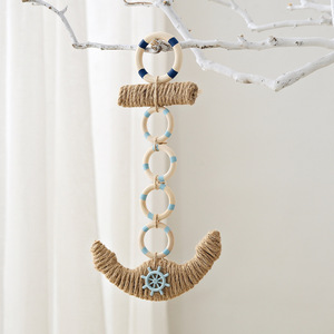 Décoration murale ancre méditerranéenne en corde de chanvre, bouée de sauvetage suspendue, décoration intérieure pour salon, chambre, entrée - Product Image 3