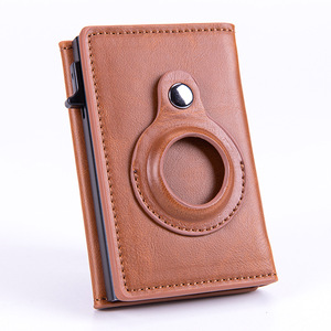 New Design Multipurpose Anti Lost Locator Holder <b>Wallet</b> <b>RFID</b> <b>Blocking</b> Trifold Faux Leather Mens Pop Up Automatic Card <b>Wallet</b> - Product Image 1