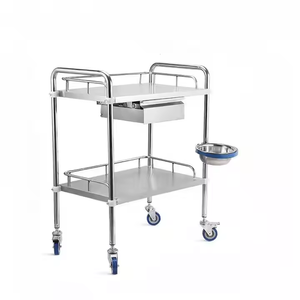 <b>Hospital</b> Medical Treatment Cart Operating <b>Trolley</b> 2 Layers 201 Stainless Steel Surgical Instrument <b>Trolley</b> With Drawer - Product Image 2