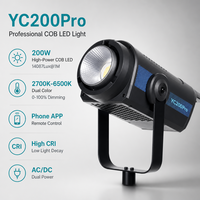 YC200Pro 200W Lumière vidéo LED COB bicolore CRI 95+ 2700K-6500K pour photographie et éclairage d'appoint en studio et diffusion en direct