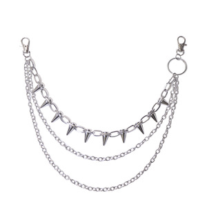 Yueli Hip Hop Punk Metal Spike White Waist <b>Chain</b> Multi Layered Zinc Alloy for <b>Jeans</b> Party Outfit in Stock - Product Image 5