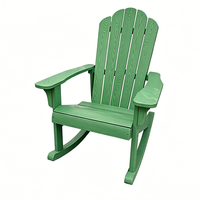 Chaise à bascule Adirondack en plastique et bois pour jardin et terrasse extérieurs modernes