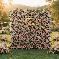 Mur de fleurs artificielles coloré pour décoration d'événements et de mariages en gros