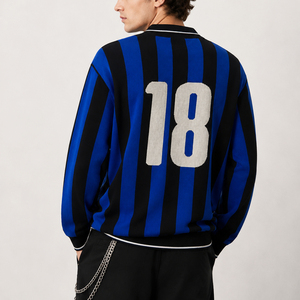 Suéter <span class=keywords><strong>de</strong></span> Invierno con Logotipo Personalizado, Suéter con Patrón Jacquard, Jersey Informal, Prenda <span class=keywords><strong>de</strong></span> Punto a Rayas, Diseño <span class=keywords><strong>de</strong></span> <span class=keywords><strong>Camisa</strong></span> Polo, Suéter <span class=keywords><strong>de</strong></span> Punto para Hombre - Product Image 5