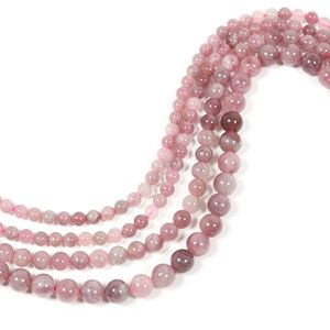 手作りDIY天然ラベンダーローズクォーツ丸ビーズブレスレット半完成ジュエリークラフトキット - Product Image 2