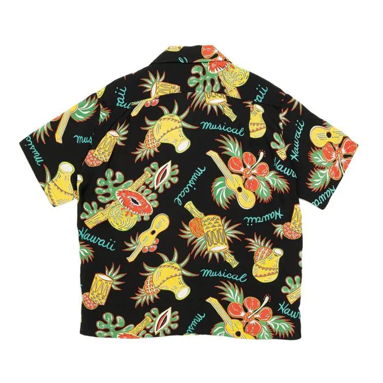 Direktverkauf der Fabrik Eigenes Logo Herren Baumwolle individuelles Muster hawaiianisches Hemd