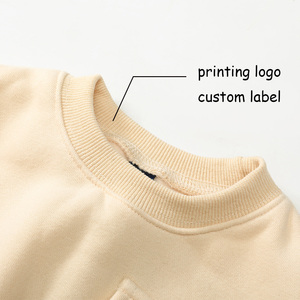 Paris vente coton biologique enfants survêtement ensembles automne hiver à manches longues enfants tenue bébé sweats à capuche survêtement ensemble avec poche - Product Image 4