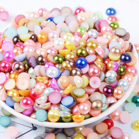 En stock, Vente chaude : Applique de strass et perles demi-rondes à dos plat, écologiques, couleurs assorties, thermocollantes pour la décoration DIY