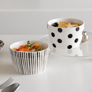 Bols créatifs en porcelaine style Hepburn, couleur sous-glaçure, résistants au micro-ondes, pour desserts/soupes/riz – Vente chaude à prix abordable - Product Image 3